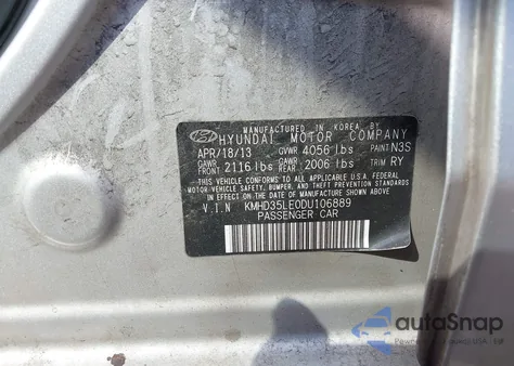 2013 Hyundai Elantra Gt from USA, damaged, VIN KMHD35LE0DU106889